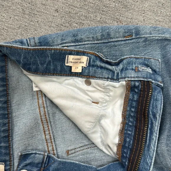 Madewell Women's Classic Straight Cotton Jeans Corrie Wash Step-Hem(Size 29) - Picture 5 of 9